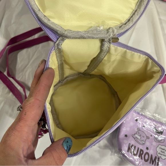 Kurimo canvas cylinder shaped cross body bag with pencil case/coin bag New - Picture 2 of 6